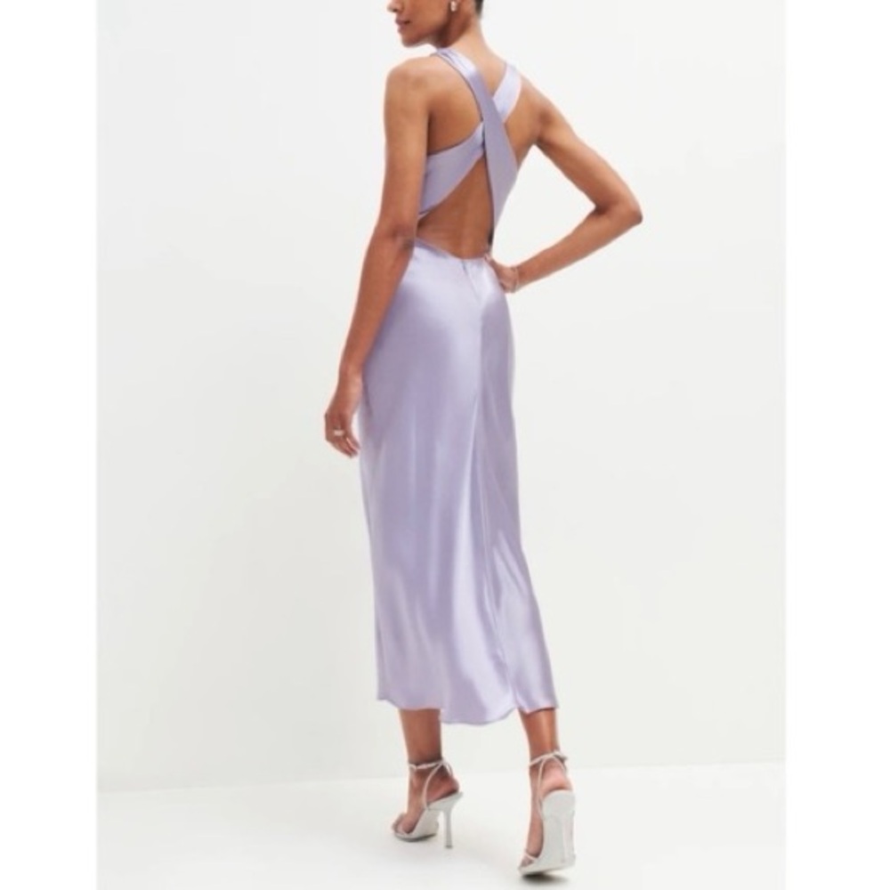 Reformation Lavender Casette Silk Dress
